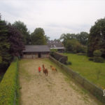 Real Estate Aerial Filming and Photography. Horses object, mansion with land and stables in Poppel Belgium